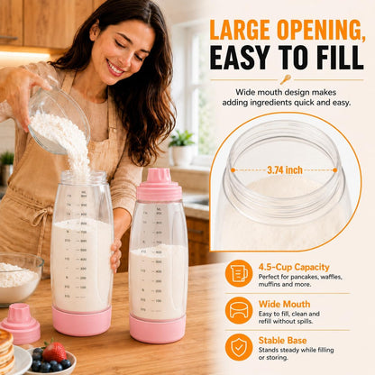 Pancake Batter Dispenser Bottle Kit (White)