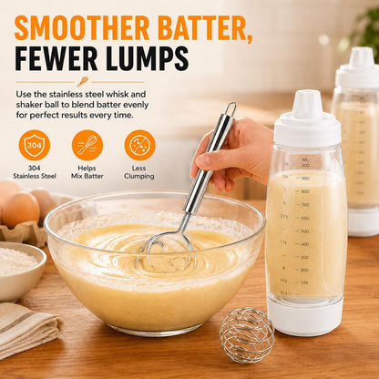 Pancake Batter Dispenser Bottle Kit (White)