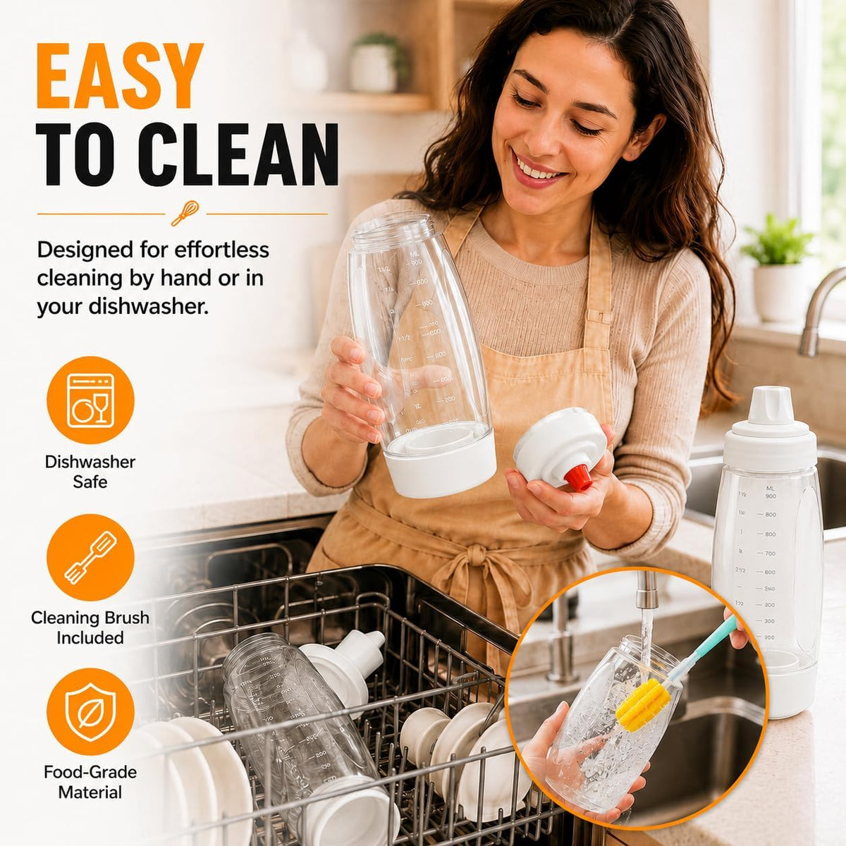 Pancake Batter Dispenser Bottle Kit (White)
