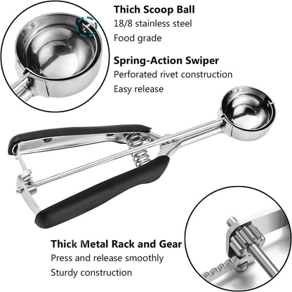 Mini Cookie Scoop, Extra Small 1/3 Tbsp Scoop,1 Tsp Cookie Dough Scoop, Melon Baller Scoops, Mini Ice Cream Scoop, Comfortable Grip, Non-Slip, For Making Cookie Melon Ball Ice Cream