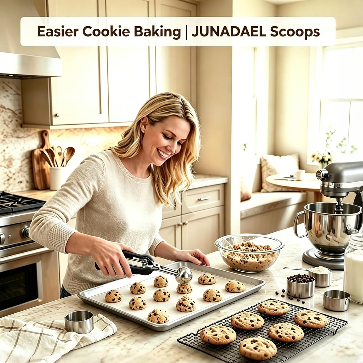 Mini Cookie Scoop, Extra Small 1/3 Tbsp Scoop,1 Tsp Cookie Dough Scoop, Melon Baller Scoops, Mini Ice Cream Scoop, Comfortable Grip, Non-Slip, For Making Cookie Melon Ball Ice Cream