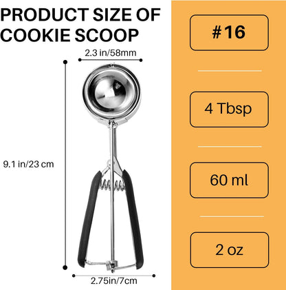 Mini Cookie Scoop, Extra Small 1/3 Tbsp Scoop,1 Tsp Cookie Dough Scoop, Melon Baller Scoops, Mini Ice Cream Scoop, Comfortable Grip, Non-Slip, For Making Cookie Melon Ball Ice Cream