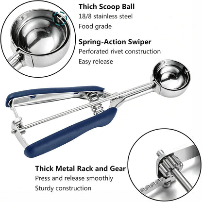 Mini Cookie Scoop, Extra Small 1/3 Tbsp Scoop,1 Tsp Cookie Dough Scoop, Melon Baller Scoops, Mini Ice Cream Scoop, Comfortable Grip, Non-Slip, For Making Cookie Melon Ball Ice Cream