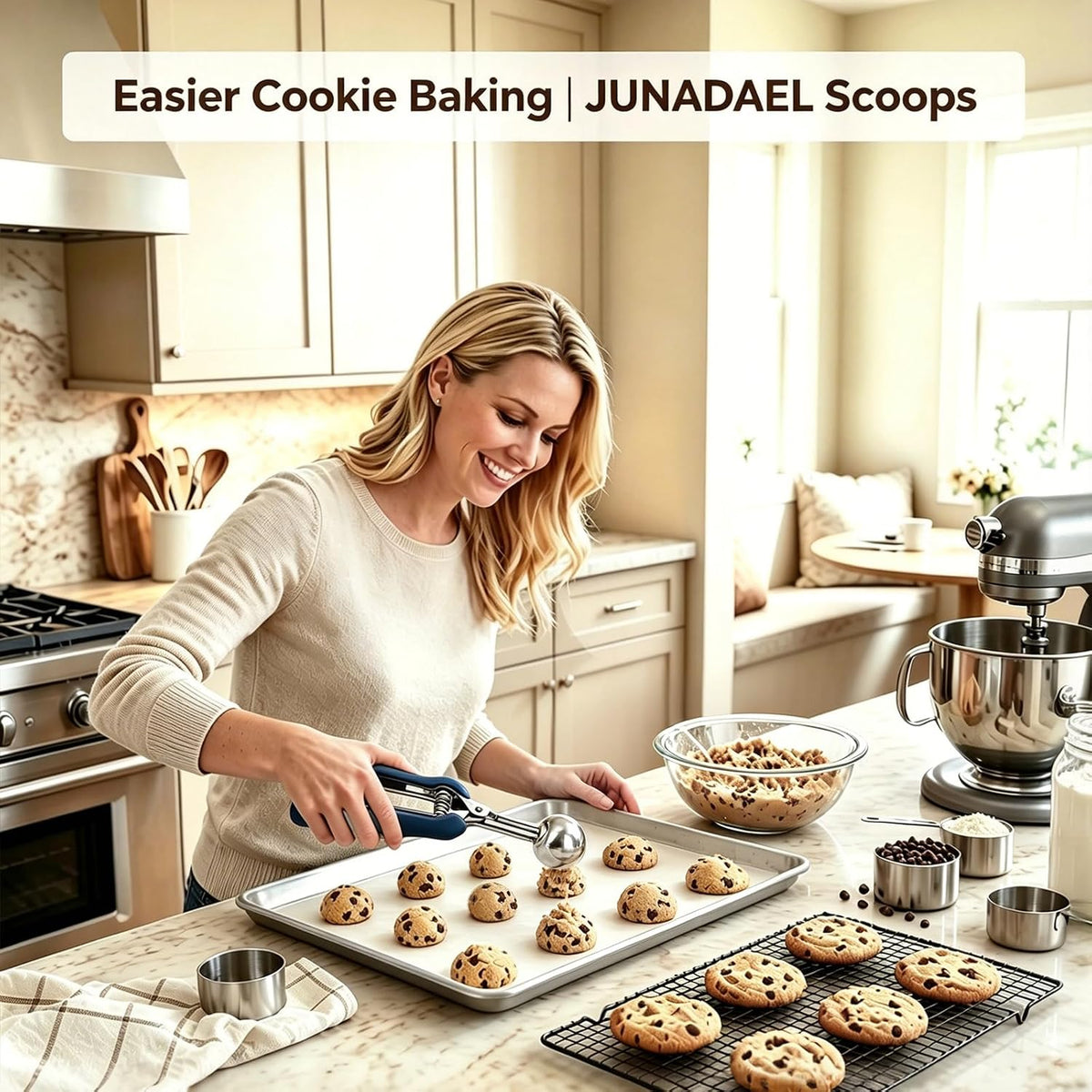 Mini Cookie Scoop, Extra Small 1/3 Tbsp Scoop,1 Tsp Cookie Dough Scoop, Melon Baller Scoops, Mini Ice Cream Scoop, Comfortable Grip, Non-Slip, For Making Cookie Melon Ball Ice Cream