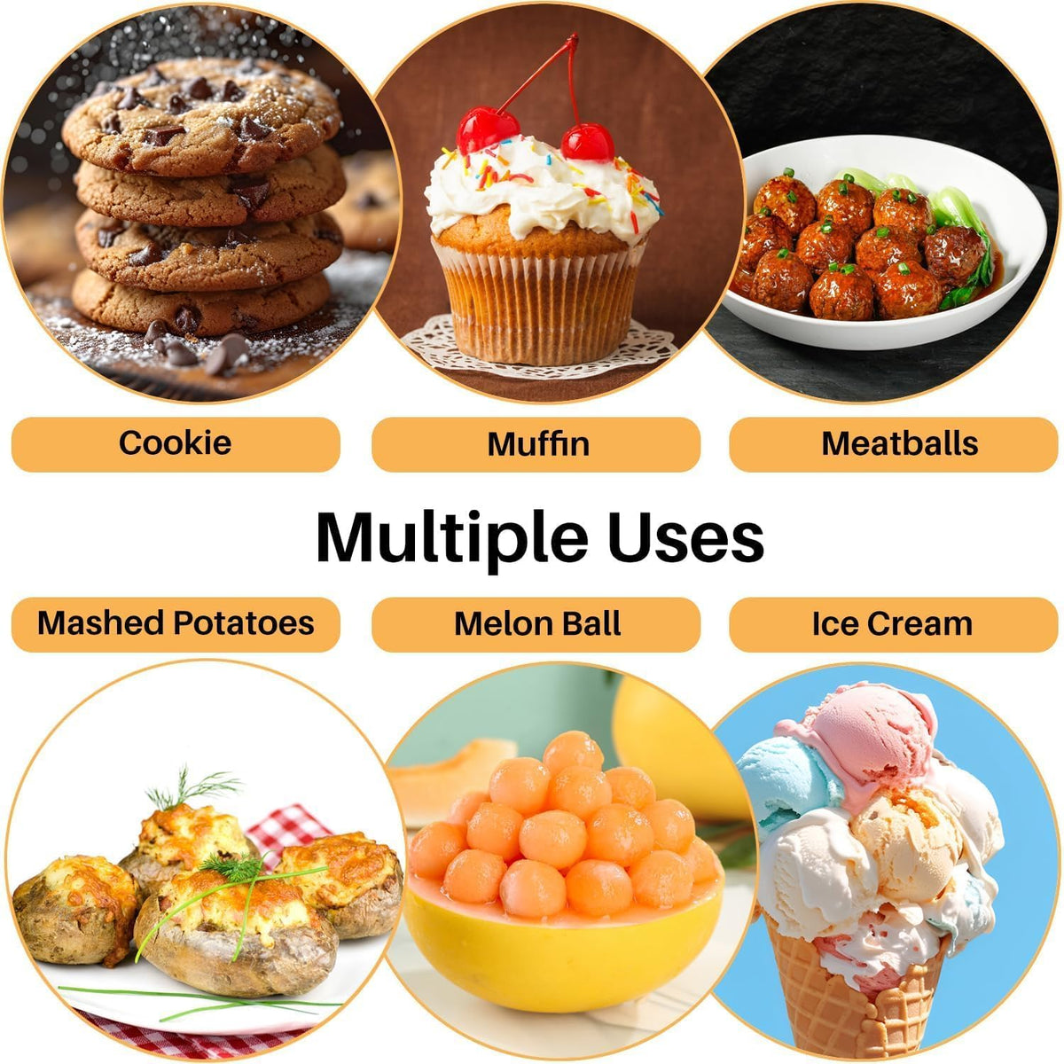 Mini Cookie Scoop, Extra Small 1/3 Tbsp Scoop,1 Tsp Cookie Dough Scoop, Melon Baller Scoops, Mini Ice Cream Scoop, Comfortable Grip, Non-Slip, For Making Cookie Melon Ball Ice Cream