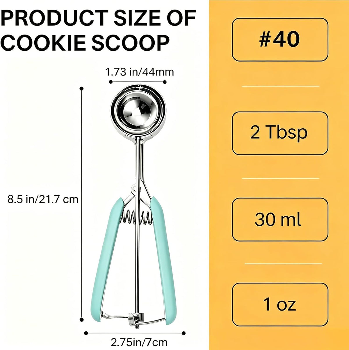 Mini Cookie Scoop, Extra Small 1/3 Tbsp Scoop,1 Tsp Cookie Dough Scoop, Melon Baller Scoops, Mini Ice Cream Scoop, Comfortable Grip, Non-Slip, For Making Cookie Melon Ball Ice Cream