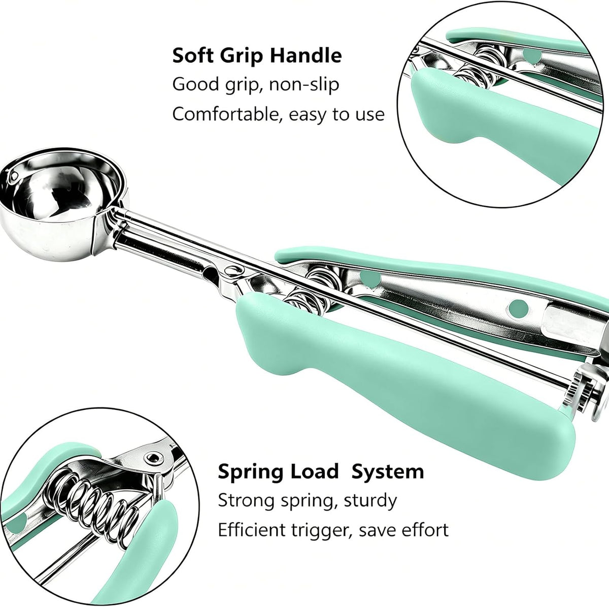 Mini Cookie Scoop, Extra Small 1/3 Tbsp Scoop,1 Tsp Cookie Dough Scoop, Melon Baller Scoops, Mini Ice Cream Scoop, Comfortable Grip, Non-Slip, For Making Cookie Melon Ball Ice Cream