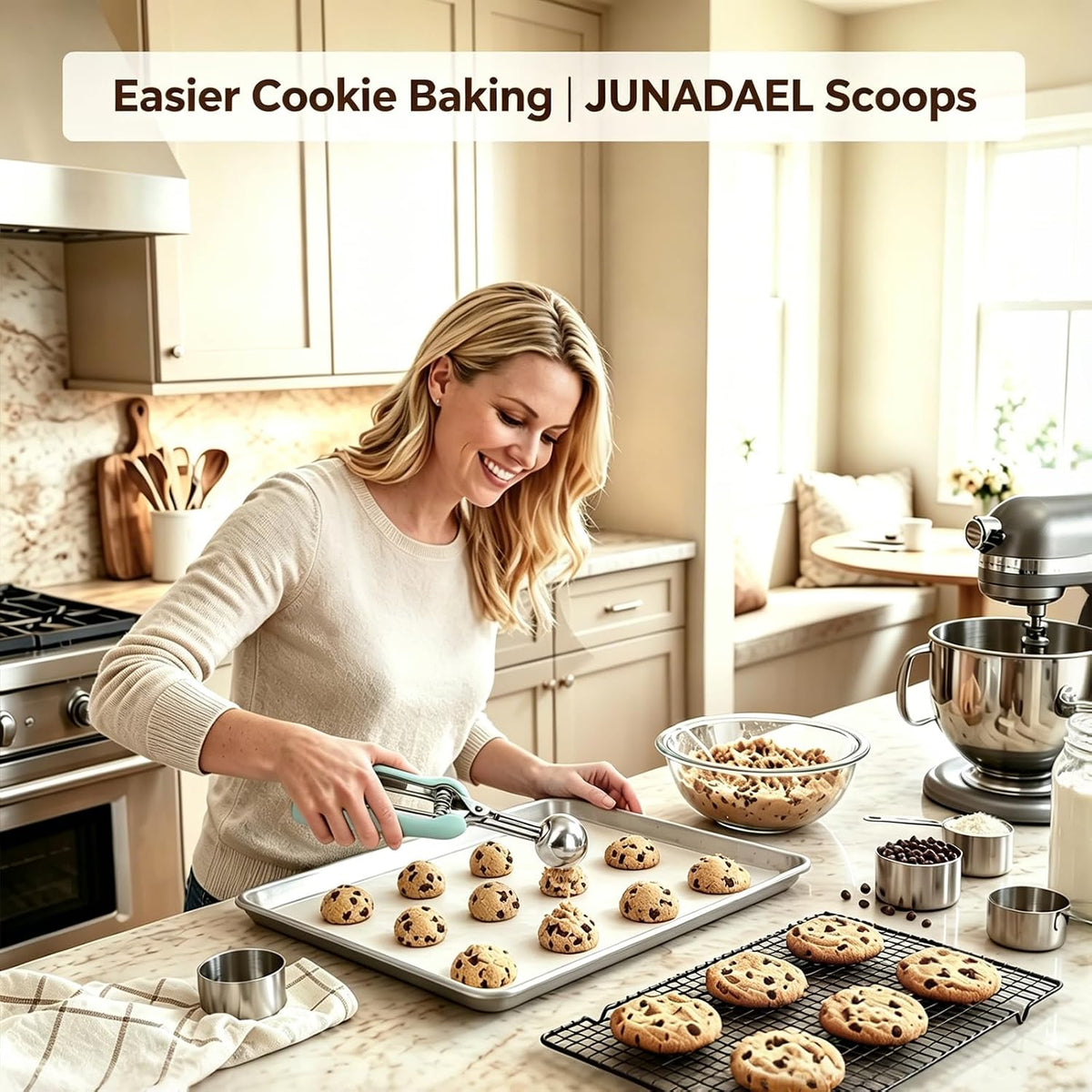 Mini Cookie Scoop, Extra Small 1/3 Tbsp Scoop,1 Tsp Cookie Dough Scoop, Melon Baller Scoops, Mini Ice Cream Scoop, Comfortable Grip, Non-Slip, For Making Cookie Melon Ball Ice Cream