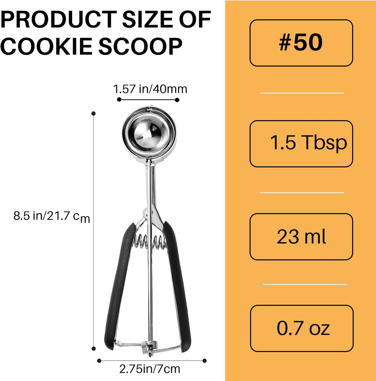Mini Cookie Scoop, Extra Small 1/3 Tbsp Scoop,1 Tsp Cookie Dough Scoop, Melon Baller Scoops, Mini Ice Cream Scoop, Comfortable Grip, Non-Slip, For Making Cookie Melon Ball Ice Cream