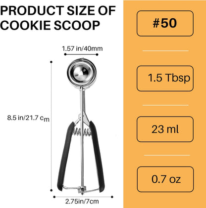 Mini Cookie Scoop, Extra Small 1/3 Tbsp Scoop,1 Tsp Cookie Dough Scoop, Melon Baller Scoops, Mini Ice Cream Scoop, Comfortable Grip, Non-Slip, For Making Cookie Melon Ball Ice Cream