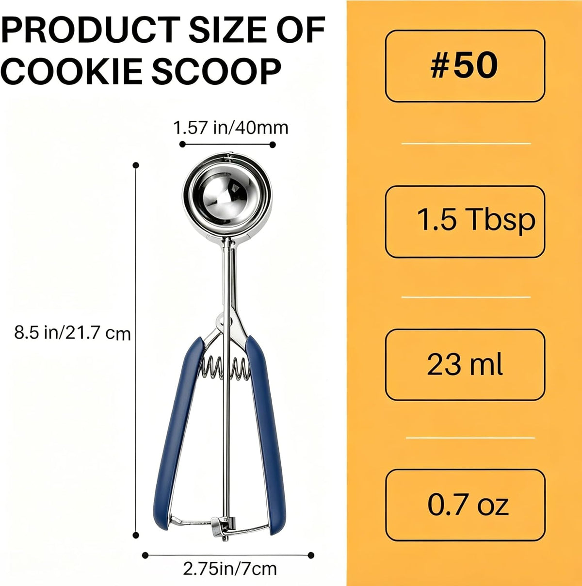 Mini Cookie Scoop, Extra Small 1/3 Tbsp Scoop,1 Tsp Cookie Dough Scoop, Melon Baller Scoops, Mini Ice Cream Scoop, Comfortable Grip, Non-Slip, For Making Cookie Melon Ball Ice Cream