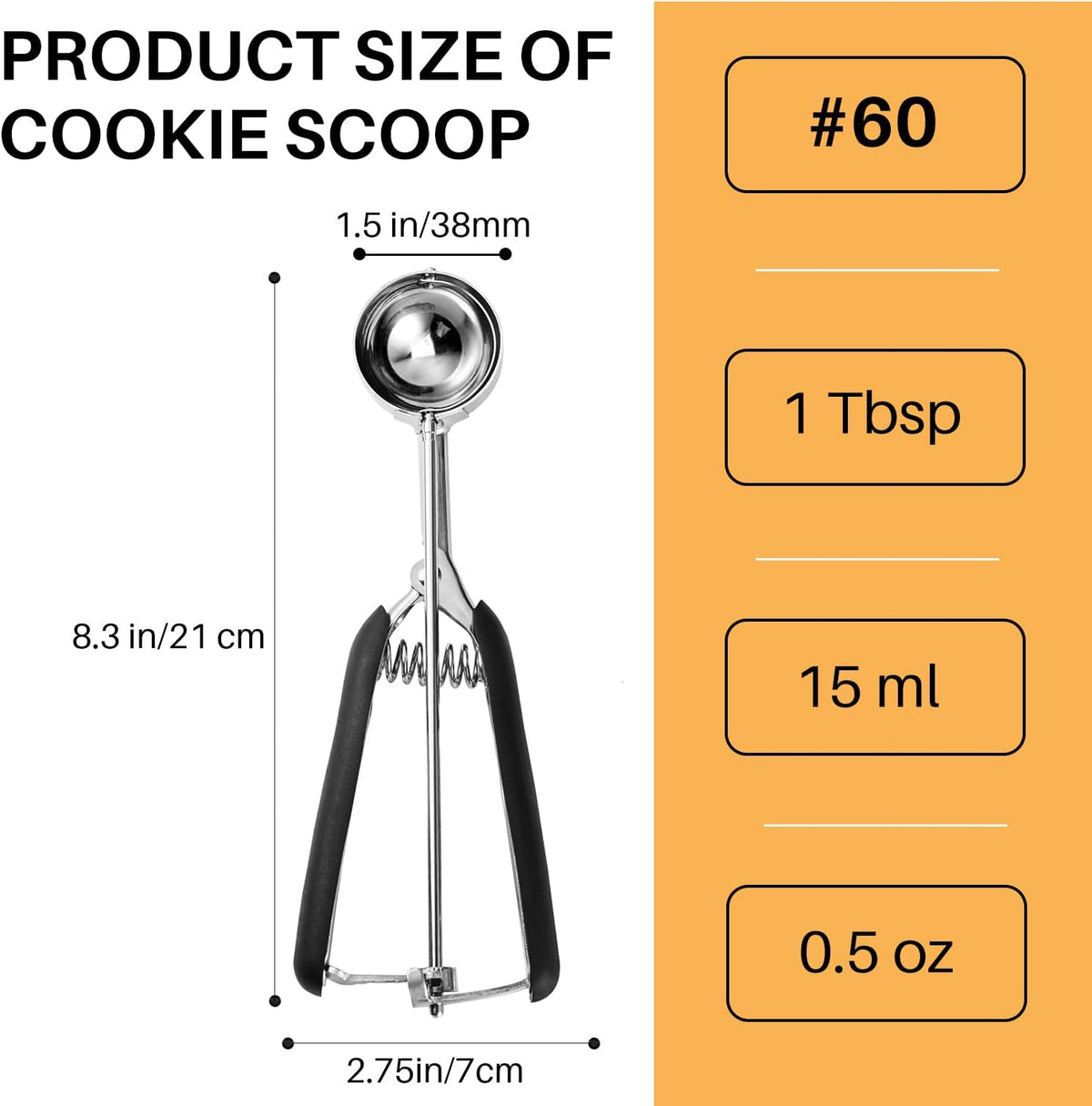 Mini Cookie Scoop, Extra Small 1/3 Tbsp Scoop,1 Tsp Cookie Dough Scoop, Melon Baller Scoops, Mini Ice Cream Scoop, Comfortable Grip, Non-Slip, For Making Cookie Melon Ball Ice Cream