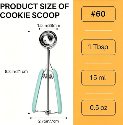 Mini Cookie Scoop, Extra Small 1/3 Tbsp Scoop,1 Tsp Cookie Dough Scoop, Melon Baller Scoops, Mini Ice Cream Scoop, Comfortable Grip, Non-Slip, For Making Cookie Melon Ball Ice Cream