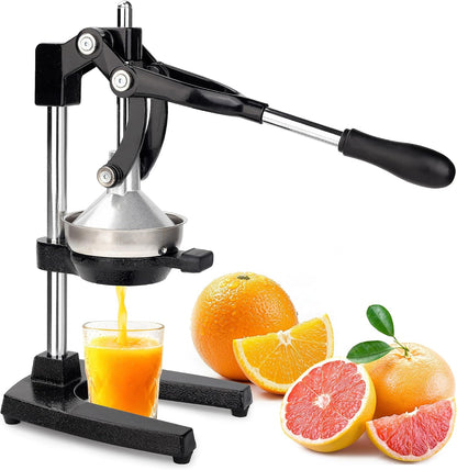 Cast Iron Manual Orange Juicer, Heavy Duty Hand Press Citrus Squeezer