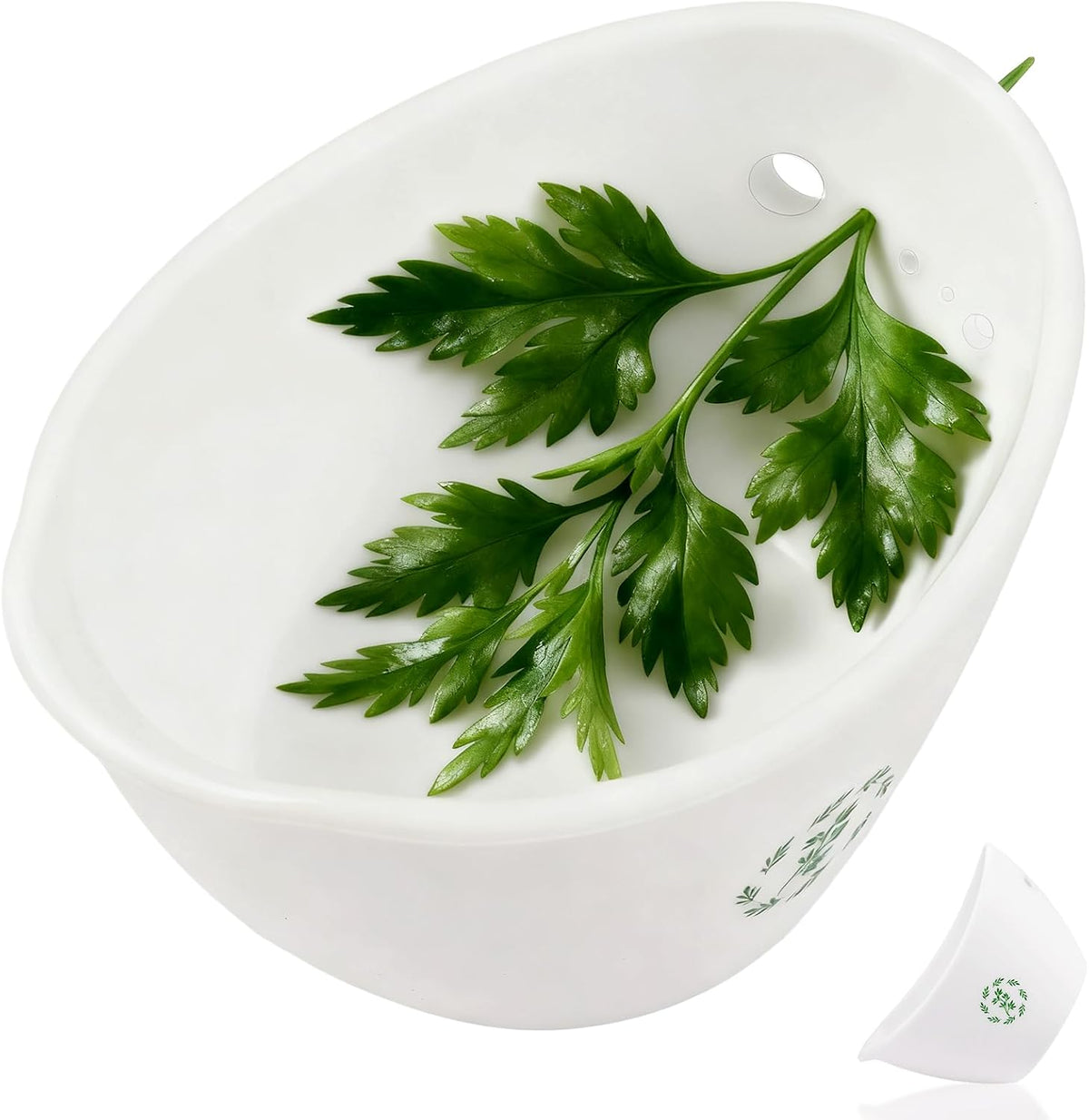 Herb Stripper Bowl with Foldable Spoon, Herb Stripper Tool