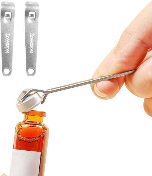 Mini Bottle Opener Botox Vials Opener Phial Cap Remover Oral Liquid Cap Lifter Clinic Hospital Medicine Bottle Opener Soad Beer Canned Beverages Opener Simple Small Strong (2 PCS)