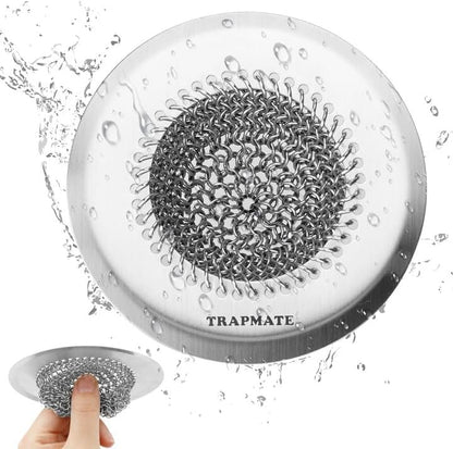 Kitchen Sink Drain Strainer, Reversible Chain Mesh Sink Strainer, 304 Stainless Steel Anti-Clogging & Easy Clean Sink Strainer Basket, Fits US Standard Kitchen Sink Drains, Dishwasher Safe