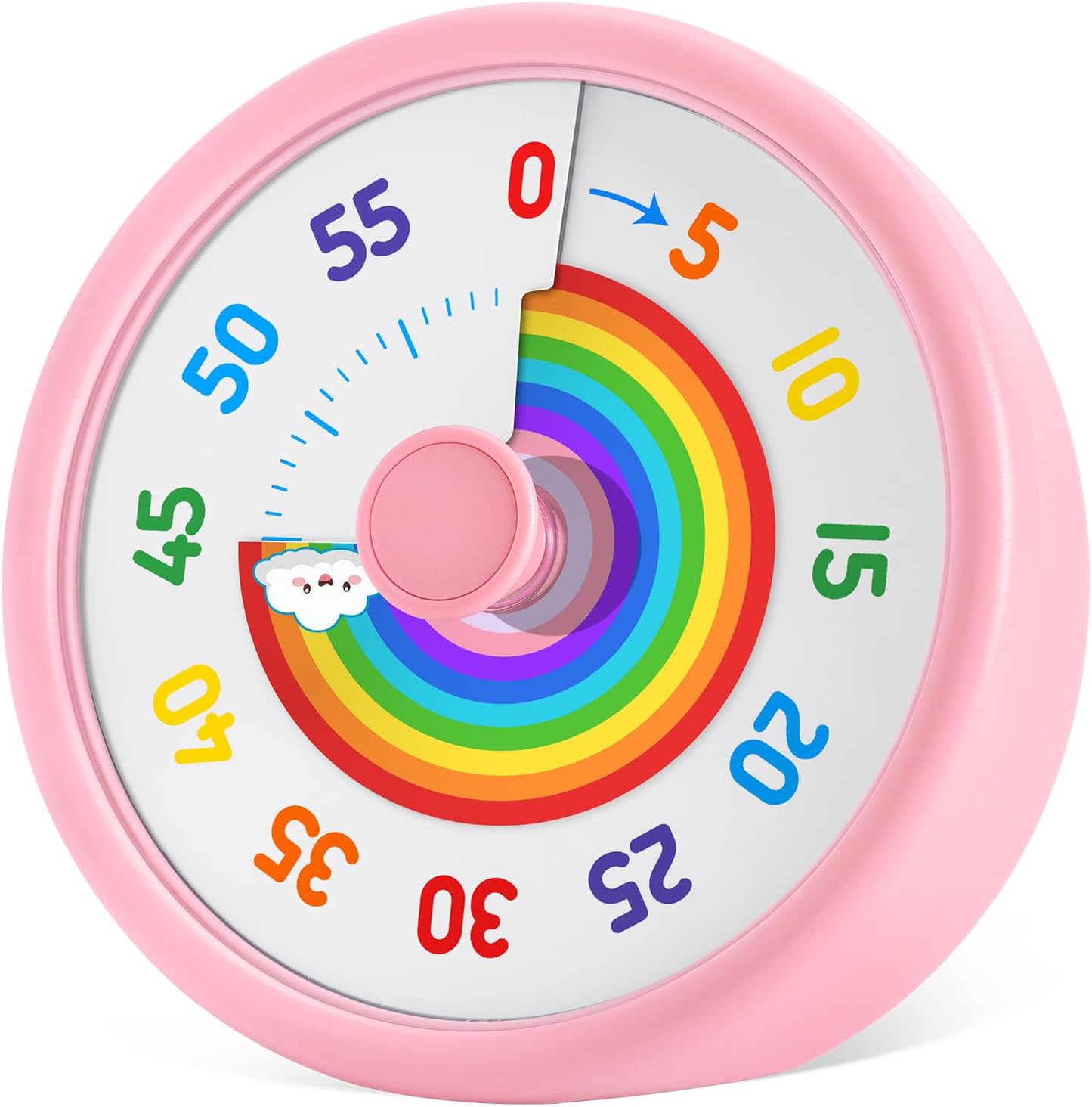 Visual Timer for Kids, 60 Minute Countdown Timers for Classroom Kitchen Office, Rainbow Disk Desk Timer Clock with Silent Operation, Pomodoro Timer Time Management Tools for Toddler ADHD Blue