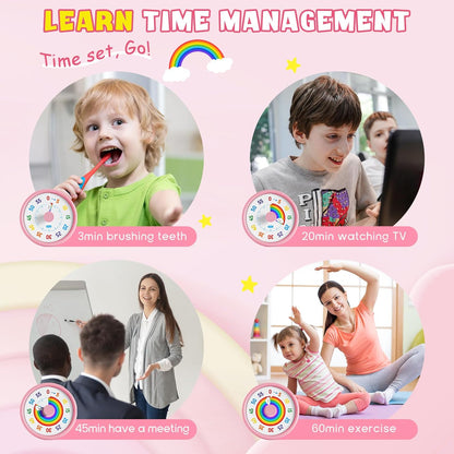 Visual Timer for Kids, 60 Minute Countdown Timers for Classroom Kitchen Office, Rainbow Disk Desk Timer Clock with Silent Operation, Pomodoro Timer Time Management Tools for Toddler ADHD Blue