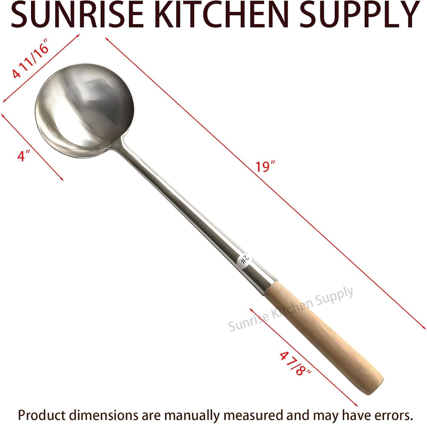 Kitchen Supply Commercial Grade Wok Ladle 18" (#2)
