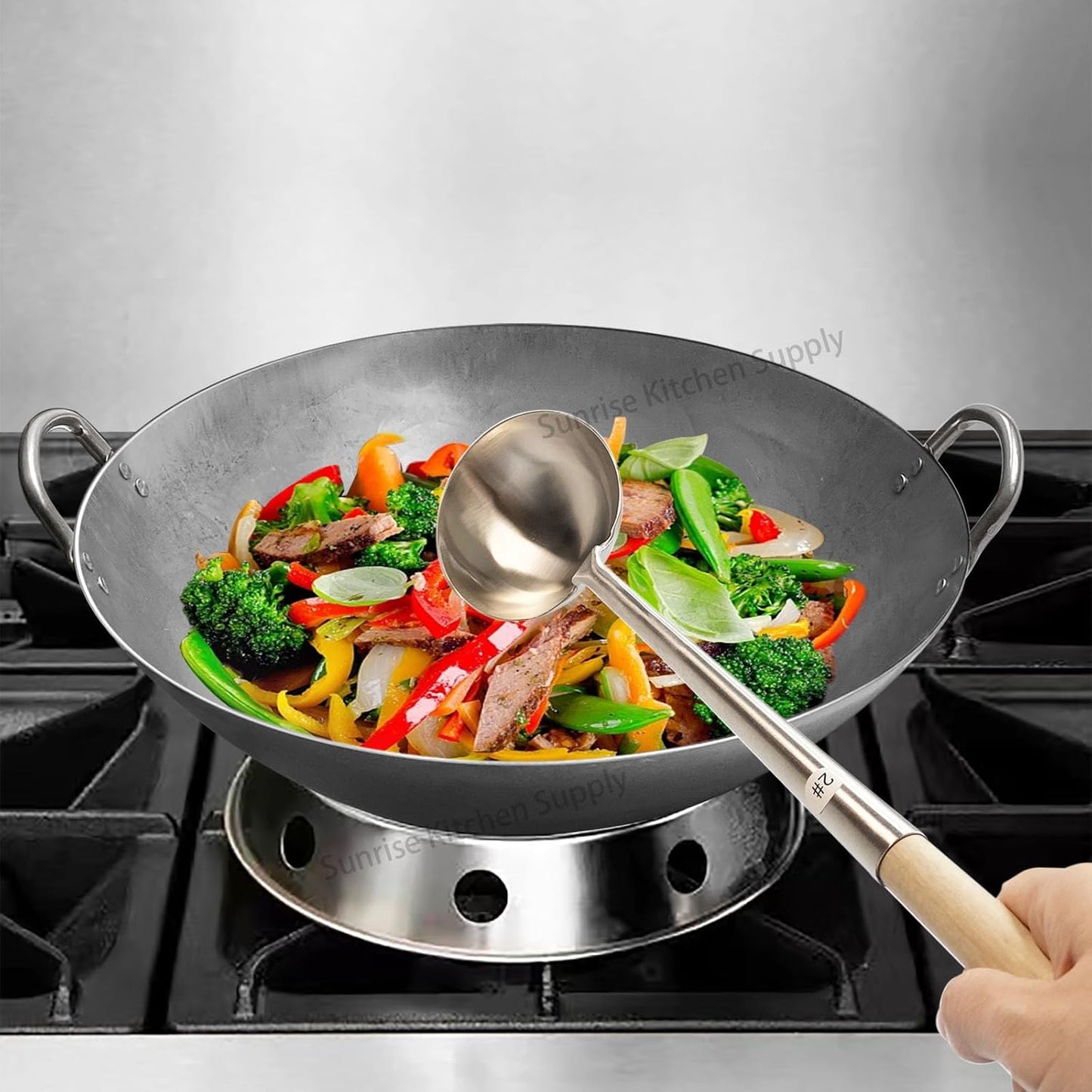 Kitchen Supply Commercial Grade Wok Ladle 18" (#2)