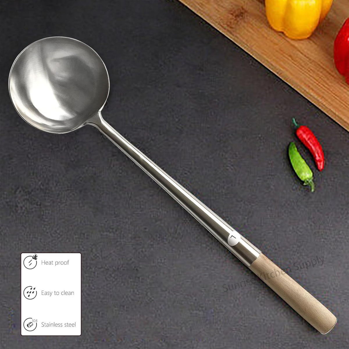 Kitchen Supply Commercial Grade Wok Ladle 18" (#2)