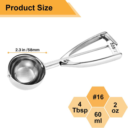 Small Cookie Scoop 1 Tablespoon, Size #60 Cookie Dough Scoop, 1 Tbsp Cookie Scoops for Baking, Selected 18/8 Stainless Steel, for Making Cookies, Melon Ball, Ice Cream
