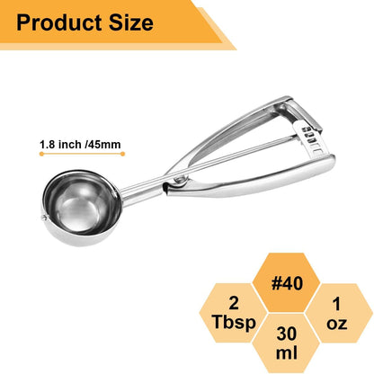 Small Cookie Scoop 1 Tablespoon, Size #60 Cookie Dough Scoop, 1 Tbsp Cookie Scoops for Baking, Selected 18/8 Stainless Steel, for Making Cookies, Melon Ball, Ice Cream