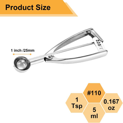 Small Cookie Scoop 1 Tablespoon, Size #60 Cookie Dough Scoop, 1 Tbsp Cookie Scoops for Baking, Selected 18/8 Stainless Steel, for Making Cookies, Melon Ball, Ice Cream