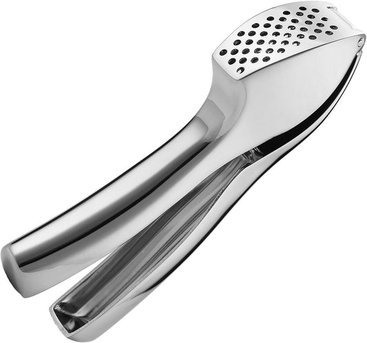Garlic Press Crusher, Chrome Plated Zinc Alloy Ginger Mincer, Rust Proof, Easy to Squeeze and Clean