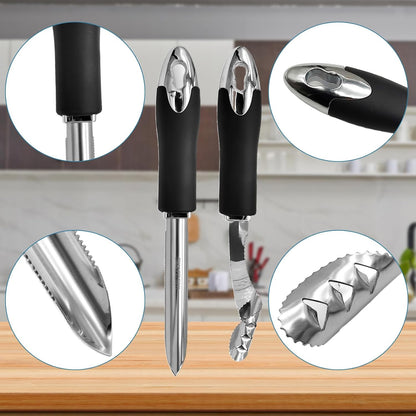 2 Pcs Jalapeno Corer Tool Pepper Corer with Serrated Slice Stainless Steel Pepper Seed Remover Kitchen Fruit and Vegetable Deseeder Efficient Seeding Tool for Jalapeños Chilis Cucumber