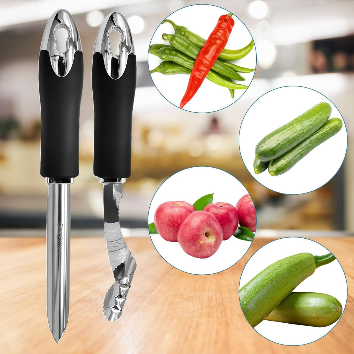 2 Pcs Jalapeno Corer Tool Pepper Corer with Serrated Slice Stainless Steel Pepper Seed Remover Kitchen Fruit and Vegetable Deseeder Efficient Seeding Tool for Jalapeños Chilis Cucumber