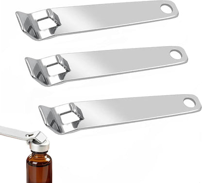 3 Pack Mini Vial Openers - Versatile Stainless Steel Oral Liquid Decappers for Botox, Medicines, and Beverages - Compact and Durable Bottle Opener Tool for Nurses, Pharmacies, and Home Use
