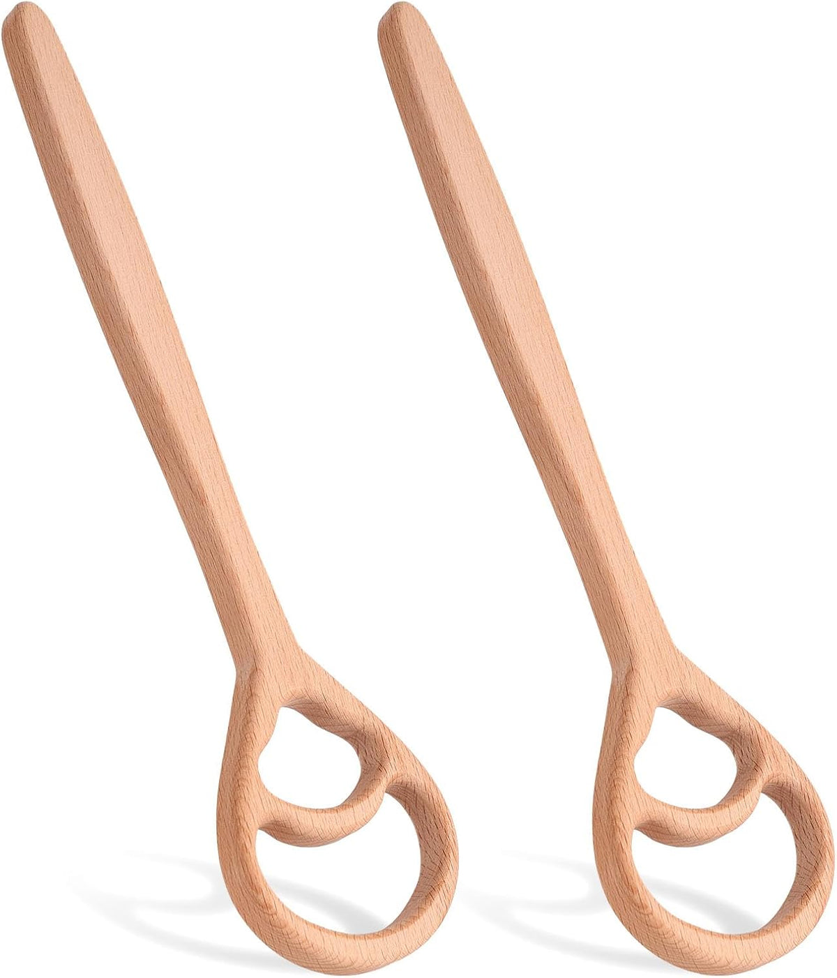 2pcs Wooden Danish Dough Whisk, 12.2" Dutch Wood Bread Whisk Sourdough Mixing Mixer Tool for Pizza Dough Batter Baking Food-Safe Home Kitchen Tools Supplies