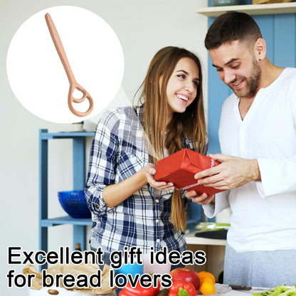 2pcs Wooden Danish Dough Whisk, 12.2" Dutch Wood Bread Whisk Sourdough Mixing Mixer Tool for Pizza Dough Batter Baking Food-Safe Home Kitchen Tools Supplies