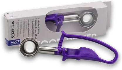 Size 40 ORCHID (0.71 oz.) VODOMAX Heavy Duty Food Disher, Stainless 18-10, #40 Scoop, Cookie Dough Portion Control, Palm-Squeeze, Ice Cream Disher, Gelato Scoop, 3/4 oz. disher, 3/4 ounce scoop