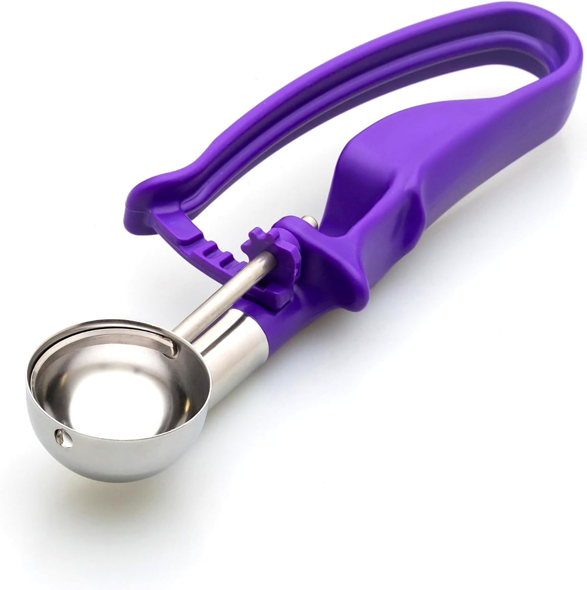 Size 40 ORCHID (0.71 oz.) VODOMAX Heavy Duty Food Disher, Stainless 18-10, #40 Scoop, Cookie Dough Portion Control, Palm-Squeeze, Ice Cream Disher, Gelato Scoop, 3/4 oz. disher, 3/4 ounce scoop