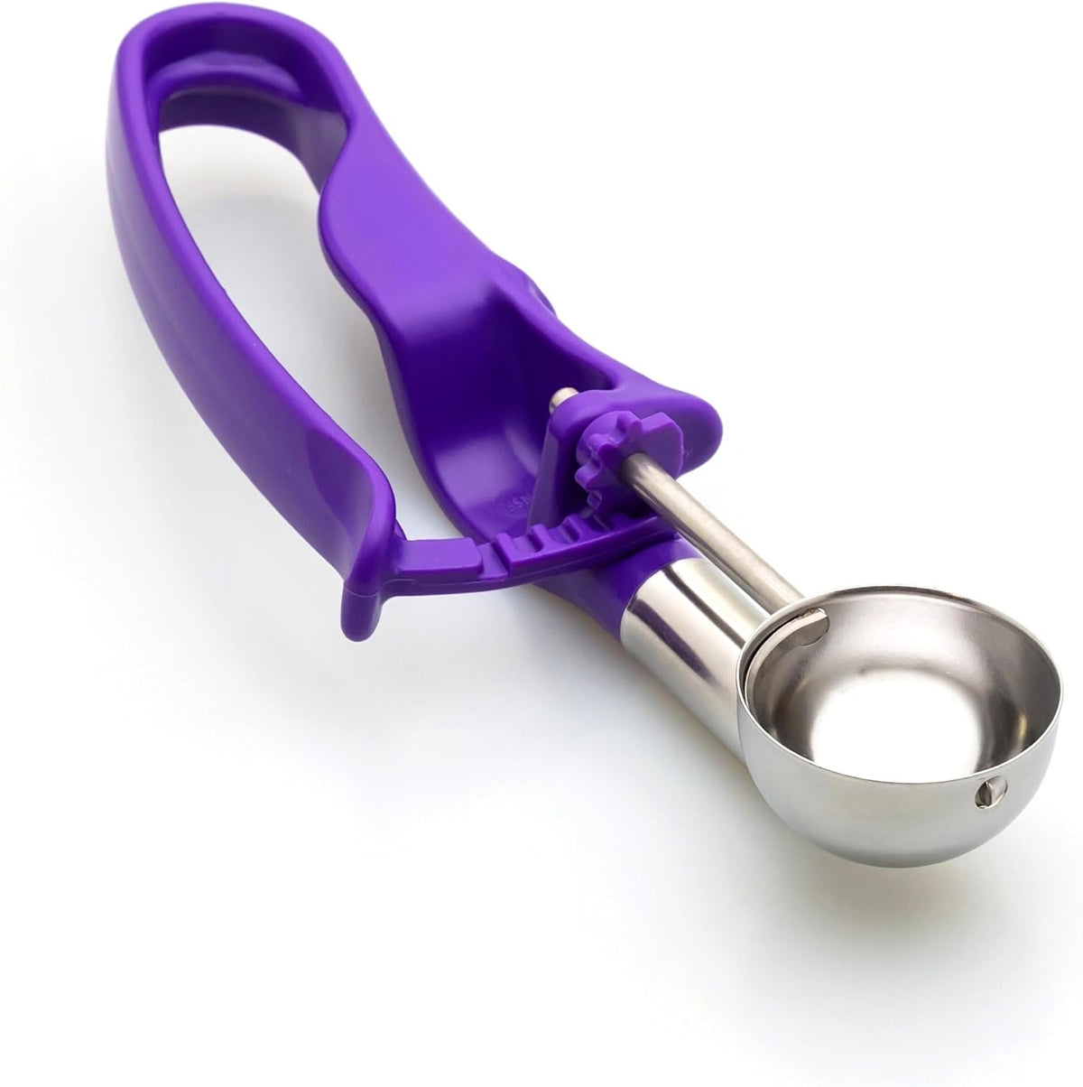 Size 40 ORCHID (0.71 oz.) VODOMAX Heavy Duty Food Disher, Stainless 18-10, #40 Scoop, Cookie Dough Portion Control, Palm-Squeeze, Ice Cream Disher, Gelato Scoop, 3/4 oz. disher, 3/4 ounce scoop