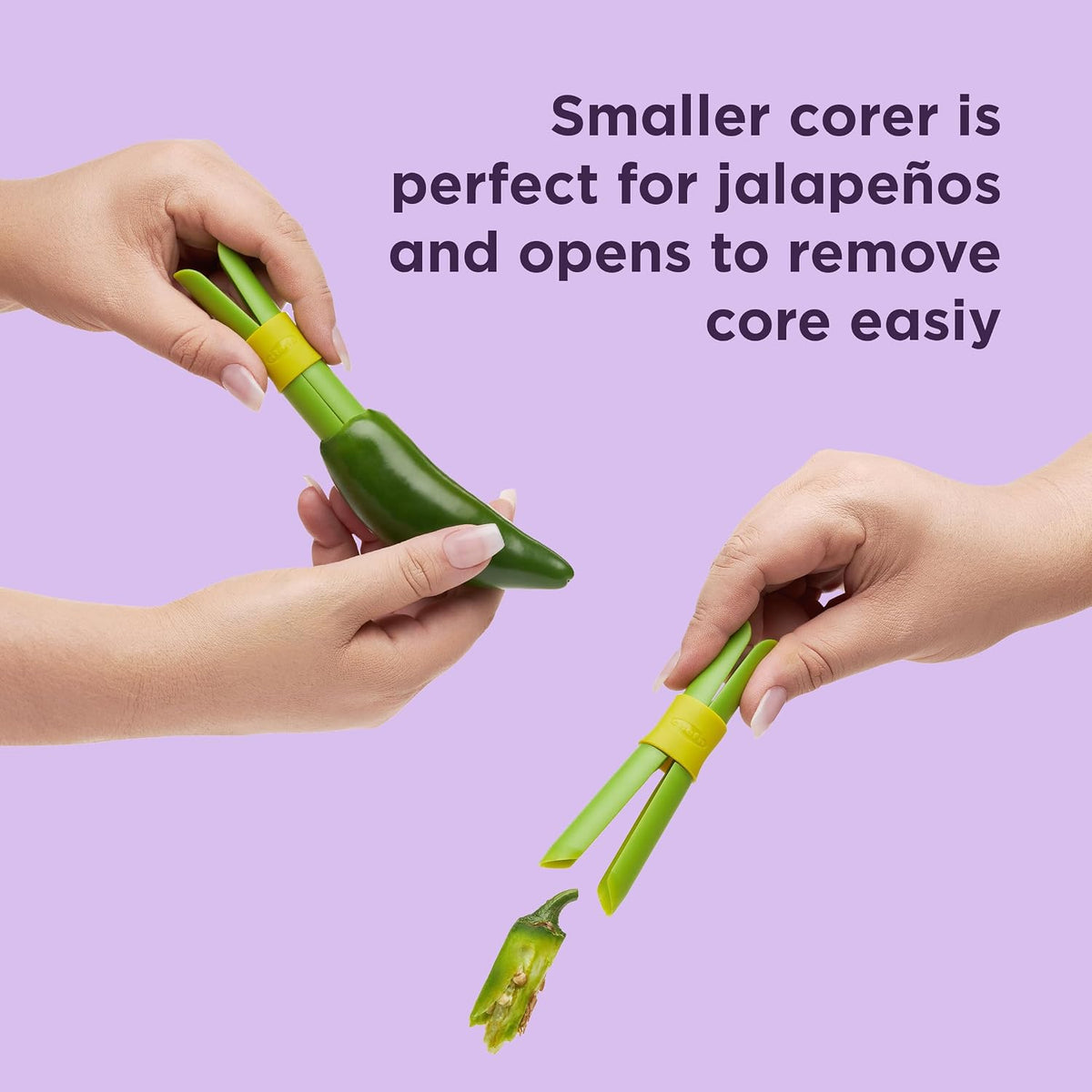 2-in-1 Bell Pepper and Jalapeno Corer Set, 2-Piece Stainless Steel Corer Tool, Seed Remover & Deseeder for Stuffed Peppers, Quick Prep Kitchen Gadget with Nesting Storage, Dishwasher Safe