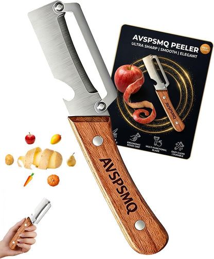 Zero Pressure Peeler 2-in-1 Multifunctional Peelers Hand Vegetable Fruit Peeler with Ergonomic Handle Stainless Steel Vial Opener Tool for Cucumber Apple Potato Pumpkin(2pcs)