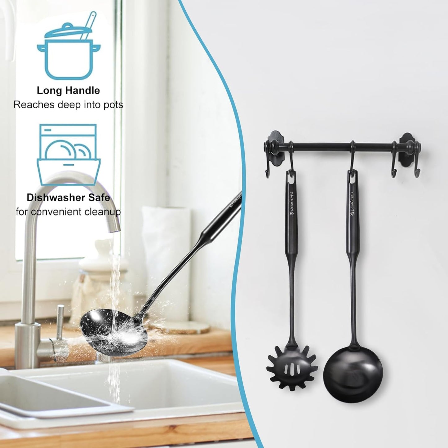Stainless Steel Soup Ladle - 13.8" Durable Metal Ladel，Perfect Gifts | Large Ladle [Integral Forming, Heat Resistance] for Serving or Cooking, Stirring, Wok & Soup, Heavy Duty Kitchen Utensils