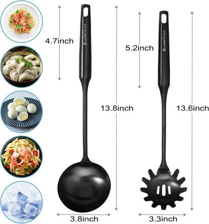 Stainless Steel Soup Ladle - 13.8" Durable Metal Ladel，Perfect Gifts | Large Ladle [Integral Forming, Heat Resistance] for Serving or Cooking, Stirring, Wok & Soup, Heavy Duty Kitchen Utensils