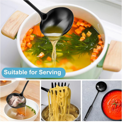 Stainless Steel Soup Ladle - 13.8" Durable Metal Ladel，Perfect Gifts | Large Ladle [Integral Forming, Heat Resistance] for Serving or Cooking, Stirring, Wok & Soup, Heavy Duty Kitchen Utensils