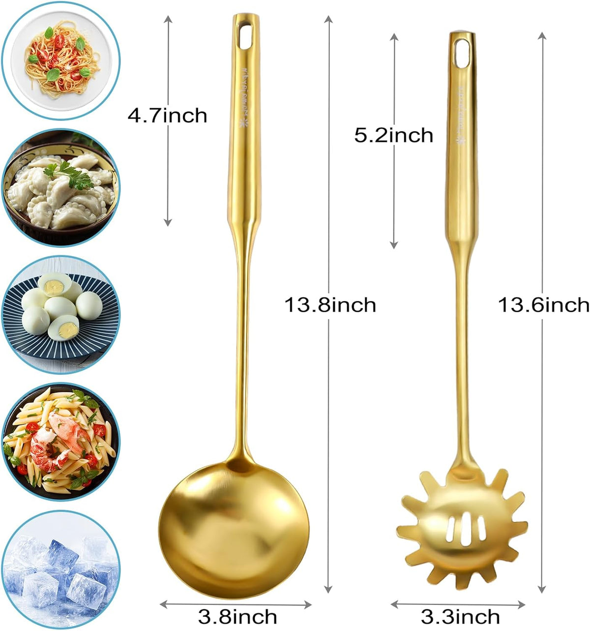 Stainless Steel Soup Ladle - 13.8" Durable Metal Ladel，Perfect Gifts | Large Ladle [Integral Forming, Heat Resistance] for Serving or Cooking, Stirring, Wok & Soup, Heavy Duty Kitchen Utensils