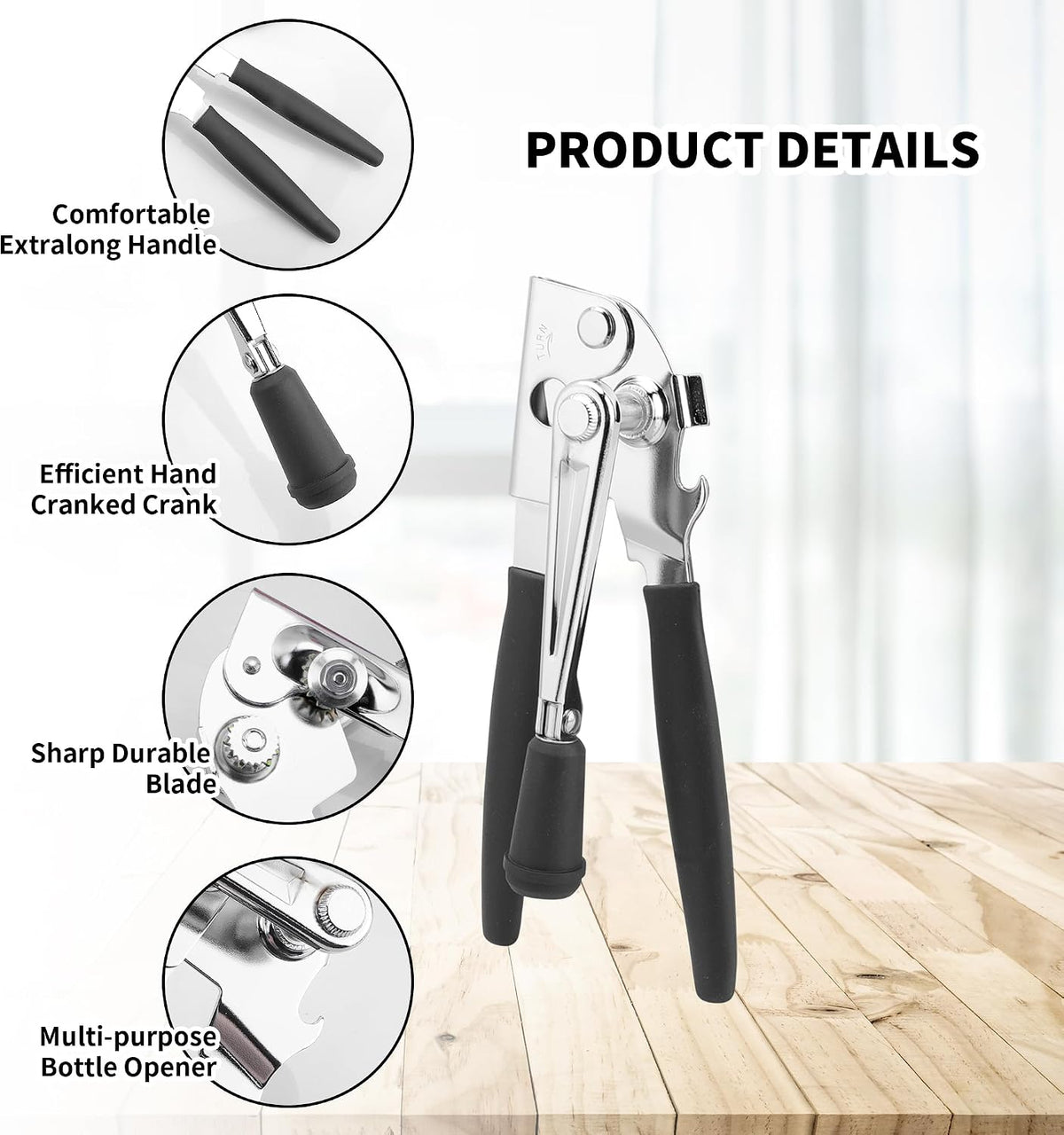 2 Pack Commercial Can Opener Manual, Stainless Steel