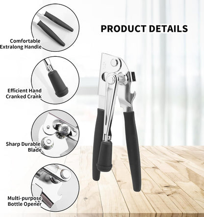 2 Pack Commercial Can Opener Manual, Stainless Steel