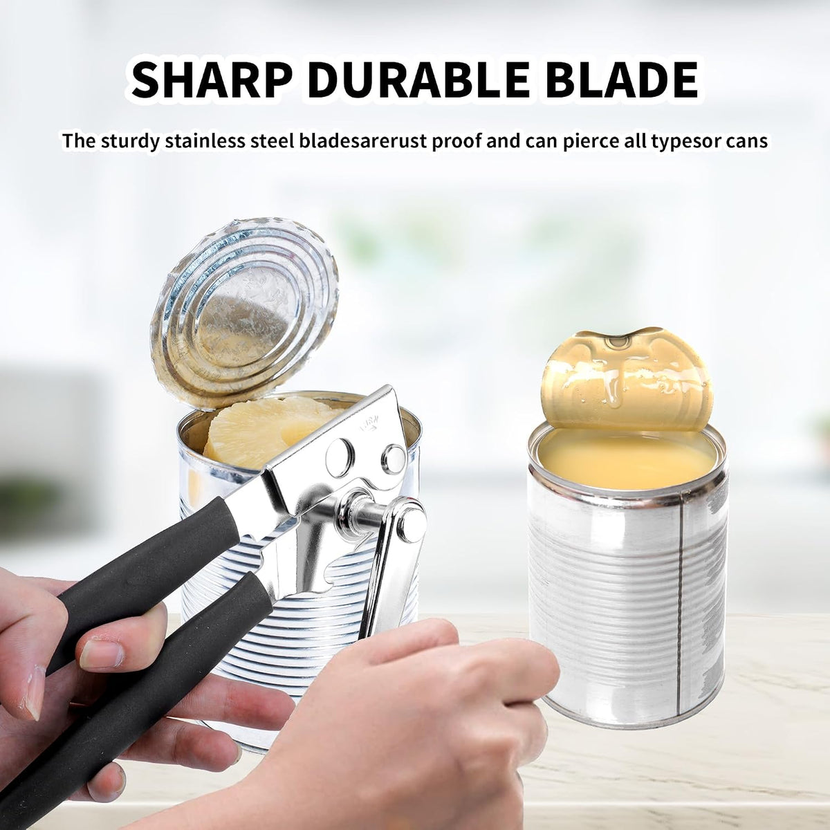 2 Pack Commercial Can Opener Manual, Stainless Steel