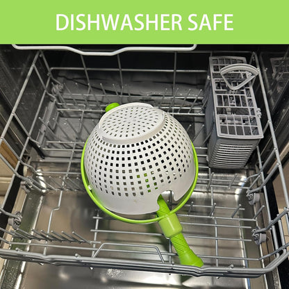 Collapsible Salad Spinner 3-in-1, 3Qt Space Saving Colander & Vegetable Dryer, Foldable for Easy Storage, Dishwasher Safe, BPA-Free, Non-Slip Base, for Small Kitchens, Dorms, RV, Camping