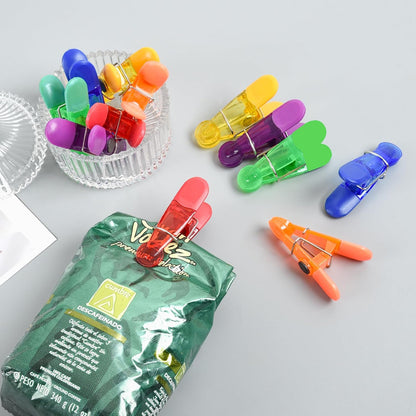 12 Pack Chip Clips Bag Clips, Food Snacks Bag Clip Sealing Bar | Magnetic Bag Clips for Food Storage, Refrigerator Magnet Clips for Kitchen Fridge Office Use, Plastic Cloth Pins