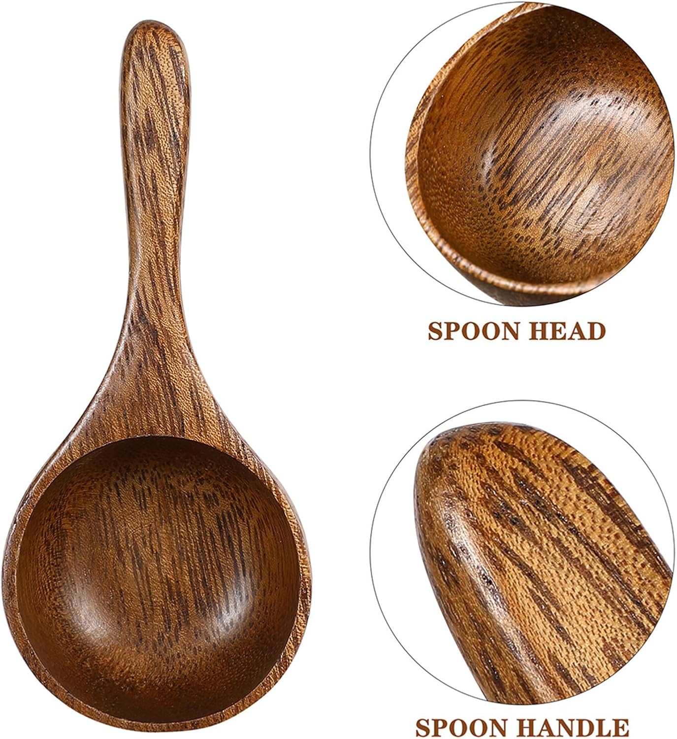 Wooden Measuring Spoon Bean Scoop 4.13X1.96X1.18In Kitchen Serving Ladle for Coffee Beans Milk Powder Tea Spices and Baking Ingredients